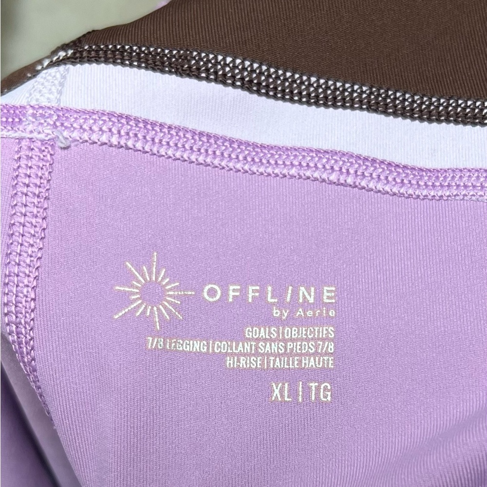 Offline by Aerie Brown and Lavender Sports bra and leggings set - Picture 9 of 12